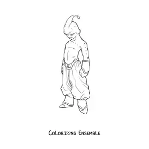 Image à colorier de Majin Buu de Dragon Ball