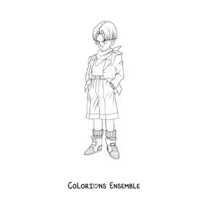 Image à colorier de Trunks de Dragon Ball