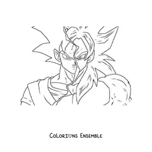 Coloriage de Goku Super Saiyan phase 4, de Dragon Ball