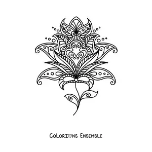 Image à colorier d’un mandala de rose