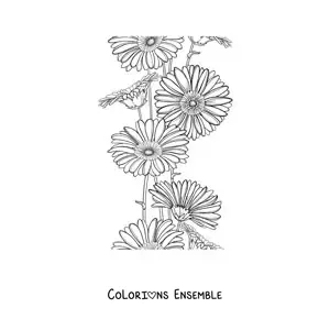 Image à colorier de plusieurs marguerites