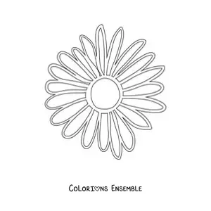 Image à colorier d'une grande marguerite toute simple