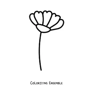 Image à colorier d’un œillet tout simple