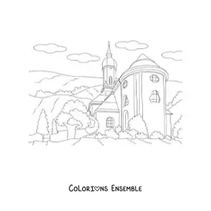 Image à colorier d’une maison victorienne