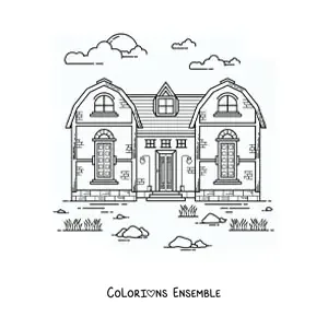 Image à colorier d’une vieille maison