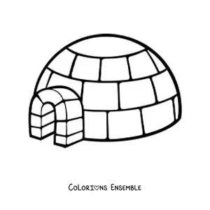 Image à colorier d'un igloo