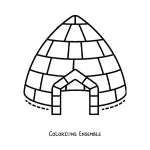 Image à colorier d'un igloo moderne
