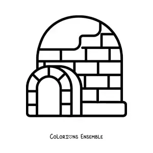 Image à colorier d'un igloo tout simple