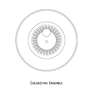Image à colorier d'un globe oculaire vu de face