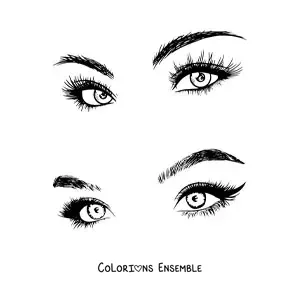 Image à colorier de deux paires de jolis yeux féminins