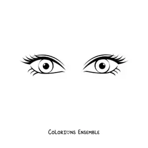 Image à colorier d'une paire de jolis yeux