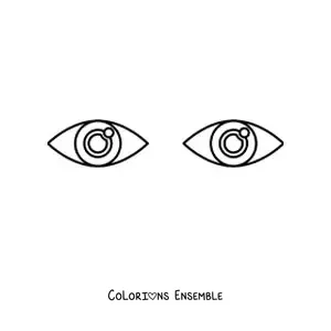 Image à colorier d'une paire d'yeux ouverts