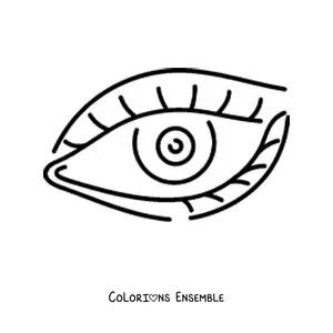 Image à colorier d'un grand œil tout simple