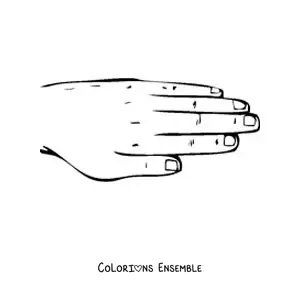 Image à colorier de la main gauche