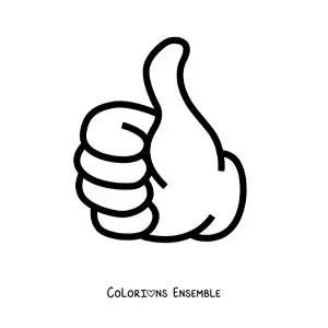 Coloriage d'une main avec le pouce levé