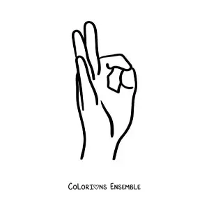 Coloriage d'une main faisant le geste OK