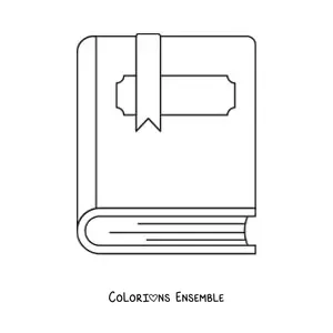 Coloriage d'un livre fermé avec un marque-page