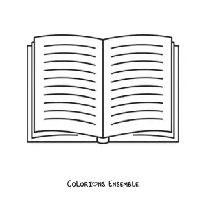 Coloriage d'un livre ouvert