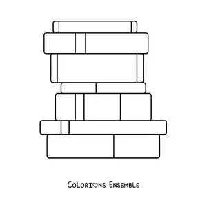Coloriage de plusieurs livres empilés