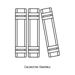 Coloriage de trois livres bien rangés