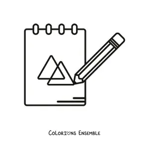 Coloriage d'un crayon en train d'écrire dans un cahier