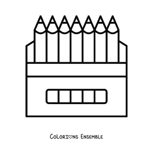 Coloriage d'une boîte de crayons de couleur