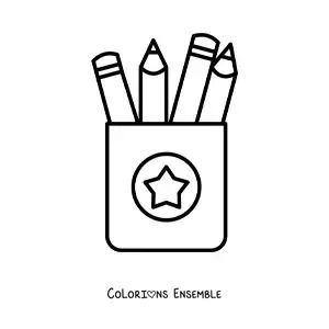 Coloriage d'une boîte de crayons