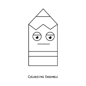 Coloriage d'un grand crayon rigolo