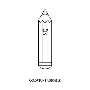 Coloriage d'un crayon rigolo et joyeux