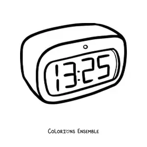 Coloriage d'un réveil numérique