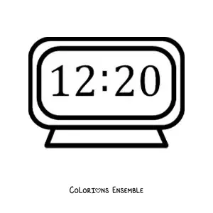 Coloriage d'une horloge numérique toute simple