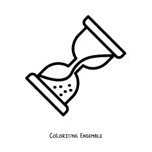 Image à colorier d’un sablier tout simple