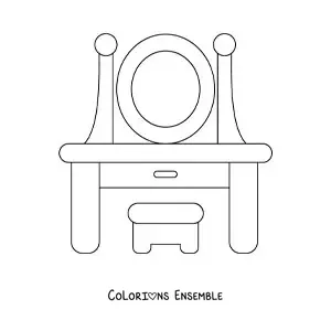 Image à colorier d’une coiffeuse
