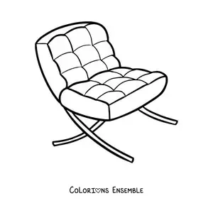 Image à colorier d’une chaise moderne