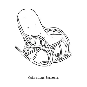 Image à colorier d’une chaise à bascule