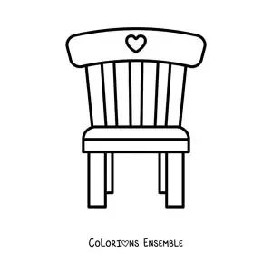 Image à colorier d’une chaise kawaii