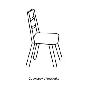 Image à colorier d’une chaise en bois