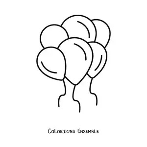 Image à colorier de plusieurs ballons gonflés