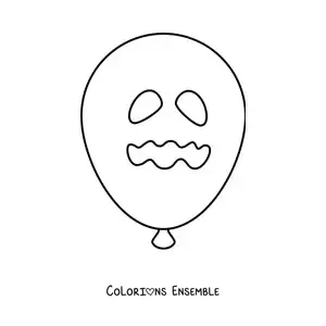 Image à colorier d’un ballon d’Halloween
