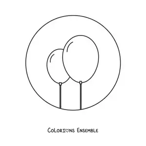 Image à colorier de deux ballons