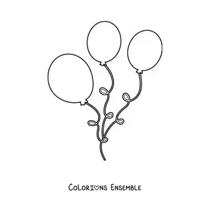 Image à colorier de trois ballons