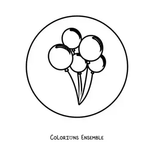 Image à colorier de plusieurs ballons