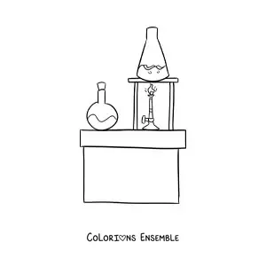 Image à colorier d’un laboratoire de chimie