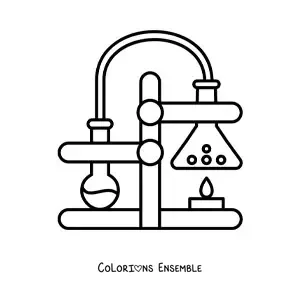 Image à colorier du processus de distillation