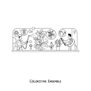 Image à colorier de la science botanique