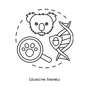 Image à colorier de la génétique de la conservation