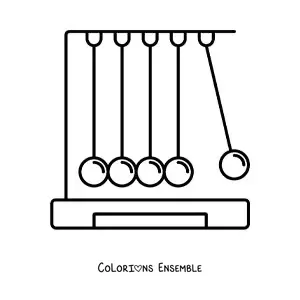 Image à colorier d'un pendule de Newton