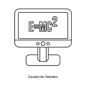 Image à colorier de l'équation de la théorie de la relativité