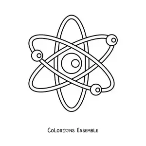 Image à colorier d'un modèle de l'atome