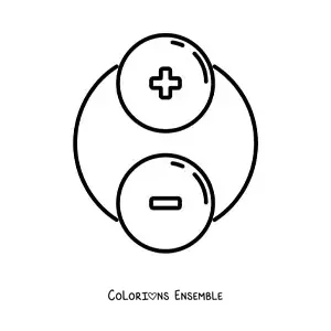 Image à colorier d'un dipôle électrique